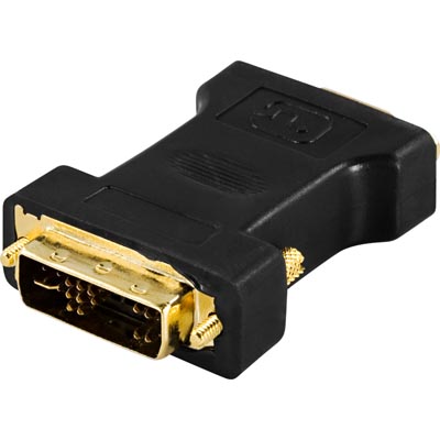 Deltaco DVI to VGA adapter, DVI-A Male - HD-15 Female, Black
